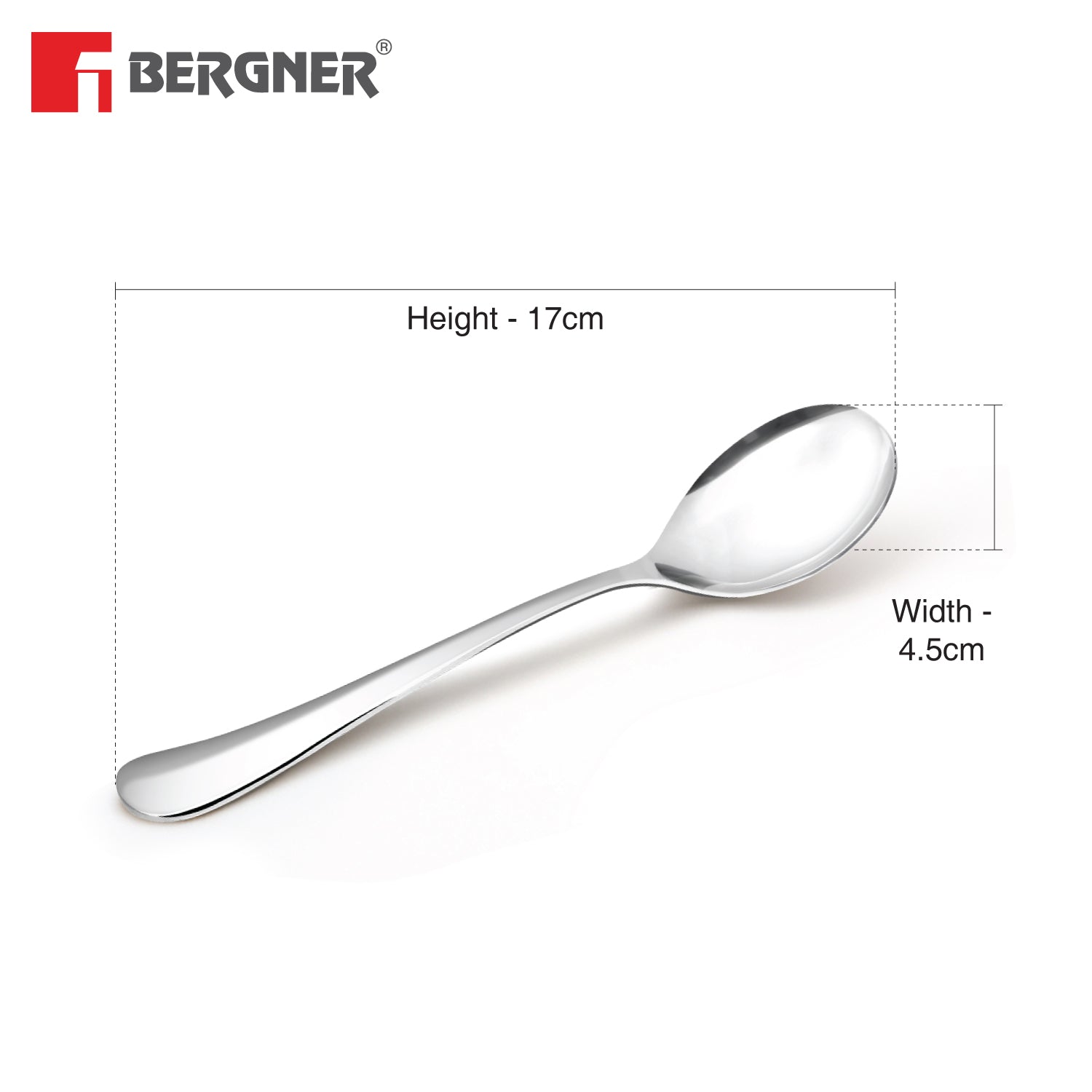 BE Essentials Baguette Soup Spoon Set of 6 (Silver)