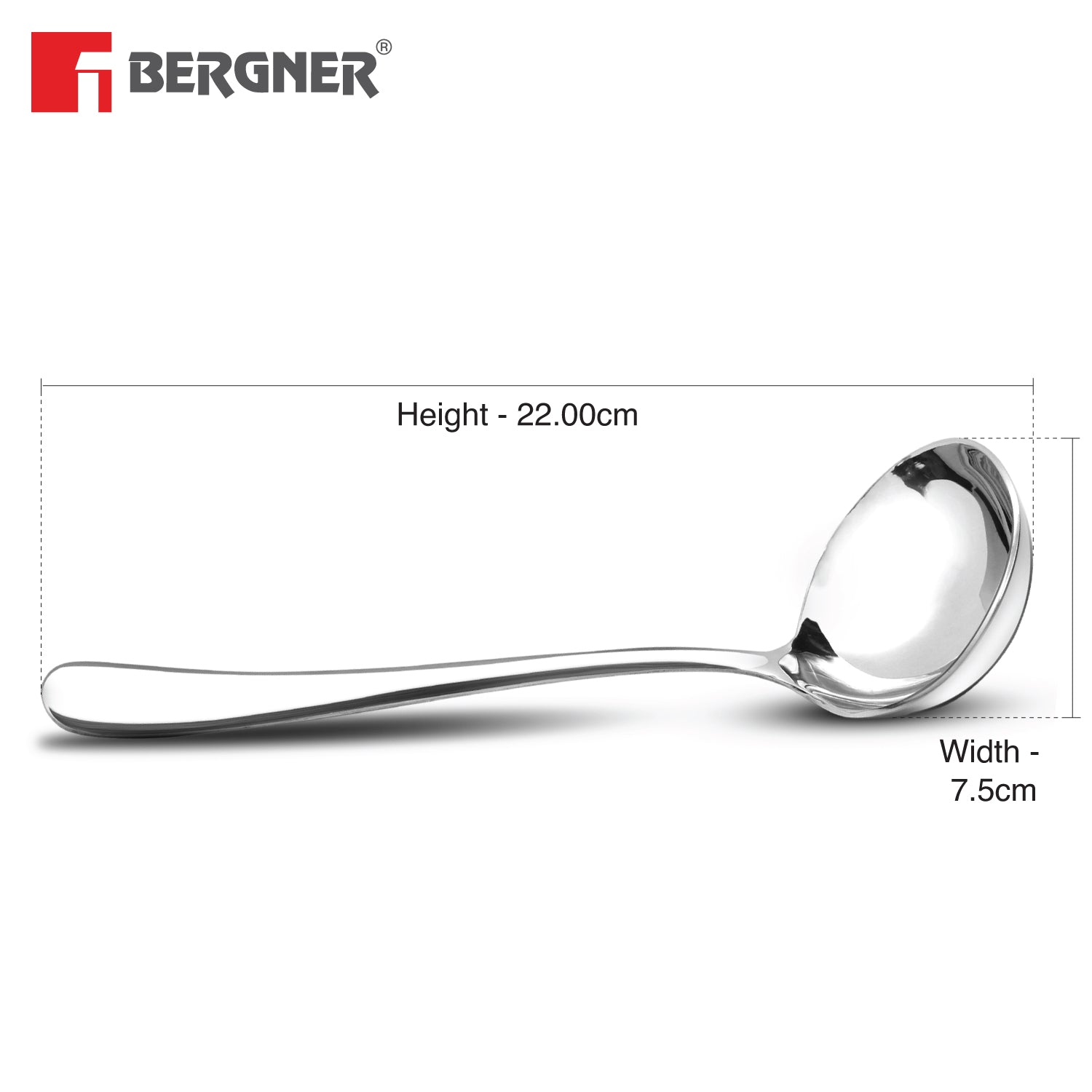 BE Essentials Baguette Stainless Steel Gravy Ladle, 22cm Long Soup Ladle,