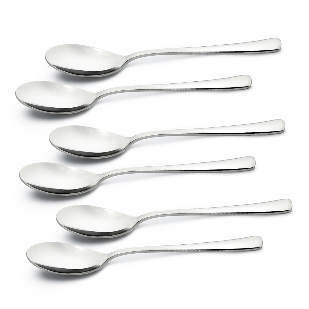 Bergner BE Essentials Lucia Stainless Steel 6 Pcs Dinner Spoon Set, 17.8cm Long Spoon, 3mm Thickness - Silver