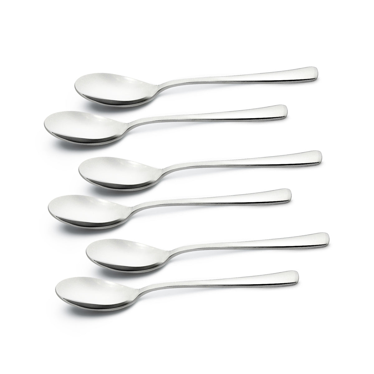 Bergner BE Essentials Lucia Stainless Steel 6 Pcs Tea Spoon Set, 14.1 cm Long Spoon, 2.5mm Thickness - Silver