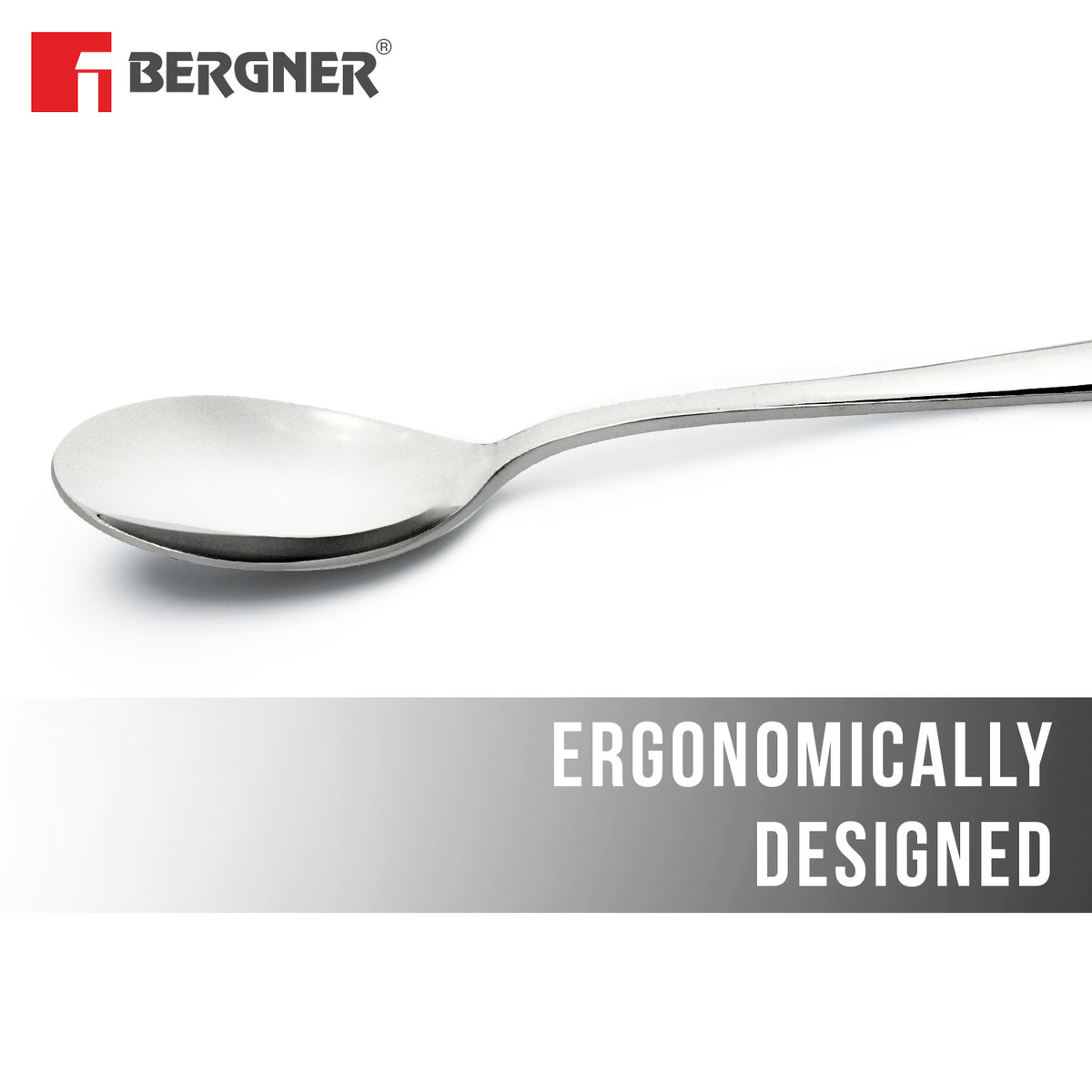 Bergner BE Essentials Lucia Stainless Steel 6 Pcs Tea Spoon Set, 14.1 cm Long Spoon, 2.5mm Thickness - Silver