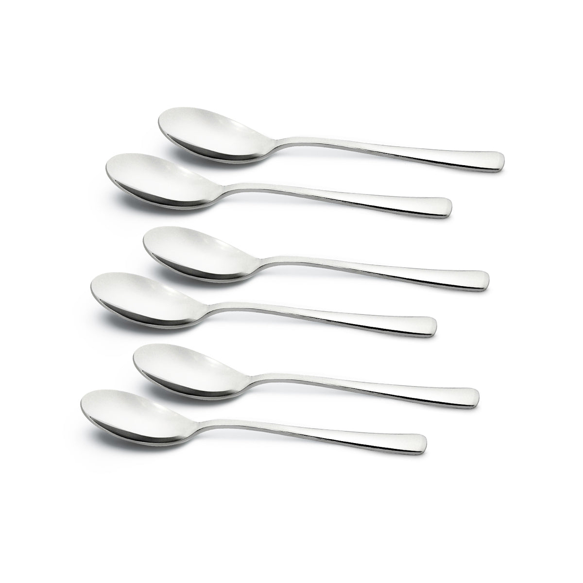 Bergner BE Essentials Lucia Stainless Steel 6 Pcs Baby Spoon Set, 16.1 cm Long Spoon, 2.5mm Thickness - Silver