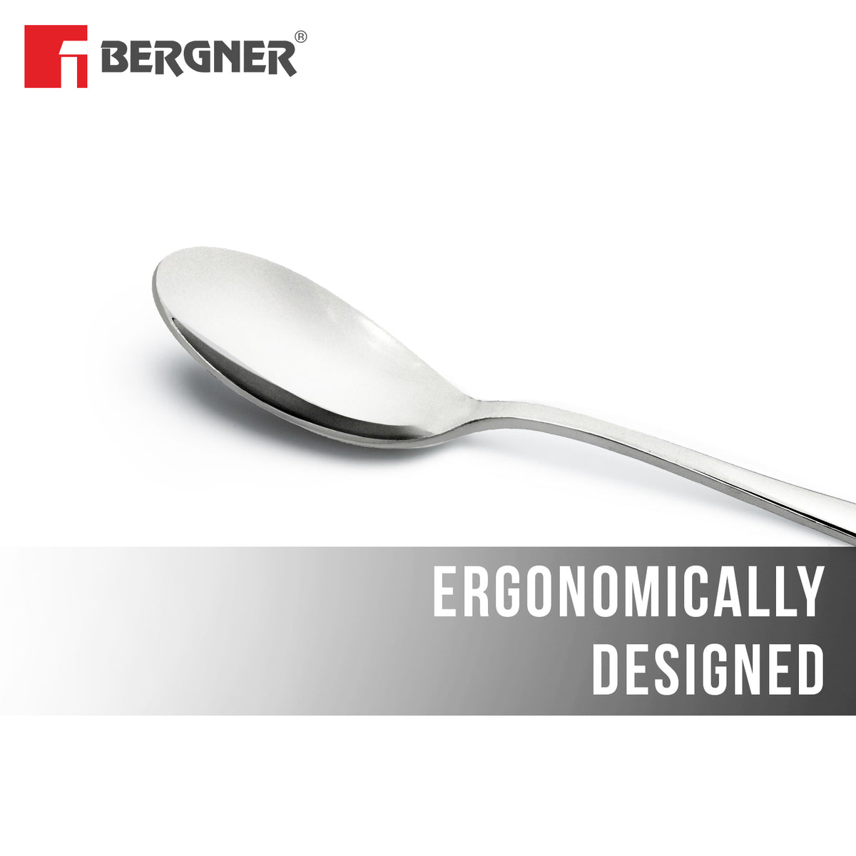 Bergner BE Essentials Lucia Stainless Steel 6 Pcs Baby Spoon Set, 16.1 cm Long Spoon, 2.5mm Thickness - Silver