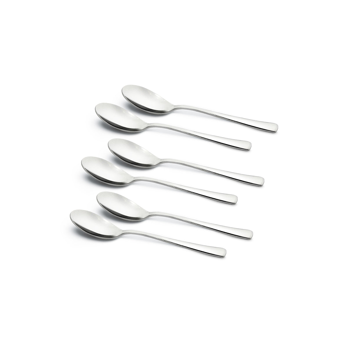 Bergner BE Essentials Lucia Stainless Steel 6 Pcs Spice Spoon Set, 11.4cm Long Spoon, 2.2mm Thickness - Silver