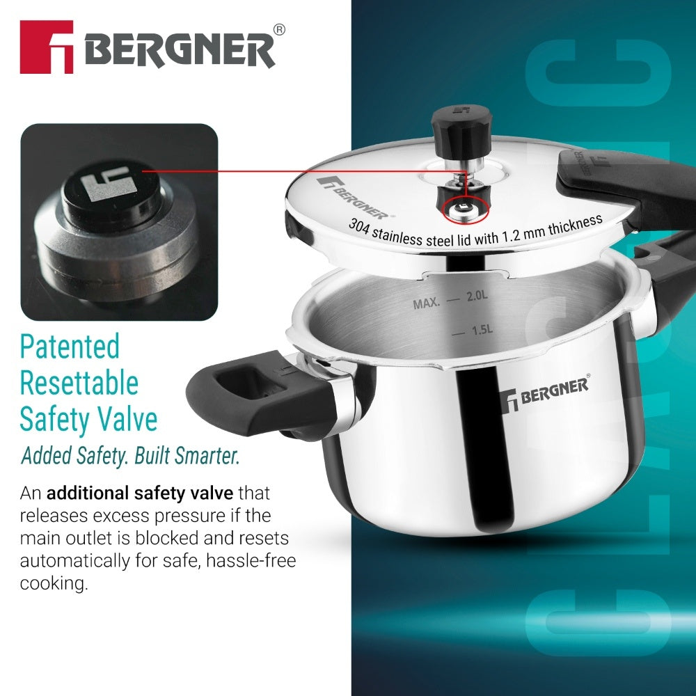 Argent Classic Triply 2.5 L Outer Lid Pressure Cooker - Induction Bottom