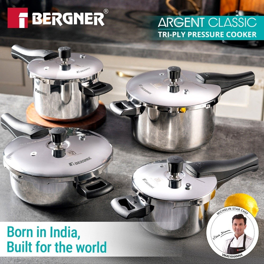Argent Classic Triply 6.5 L Outer Lid Pressure Cooker - Induction Bottom