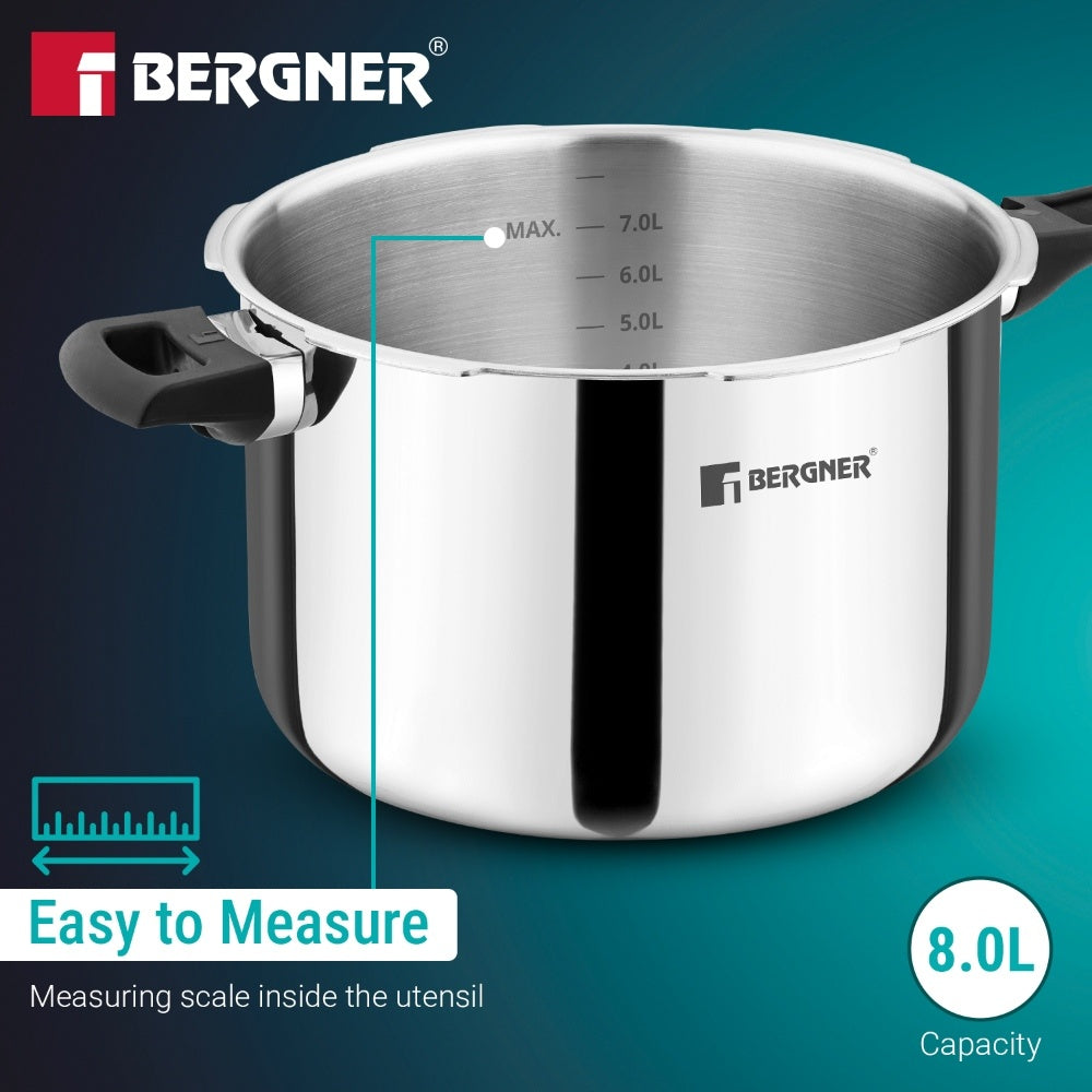 Argent Classic Triply 8 L Outer Lid Pressure Cooker - Induction Bottom
