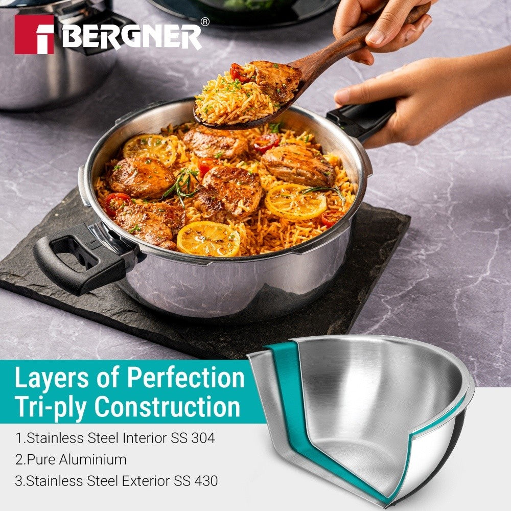Argent Classic Triply 3.5 L Outer Lid Pressure Pan - Induction Bottom
