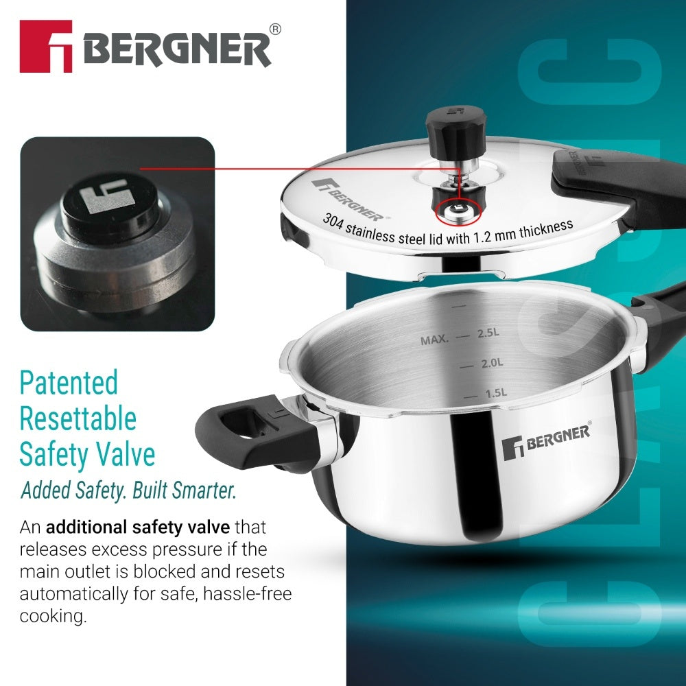 Argent Classic Triply 3.5 L Outer Lid Pressure Pan - Induction Bottom