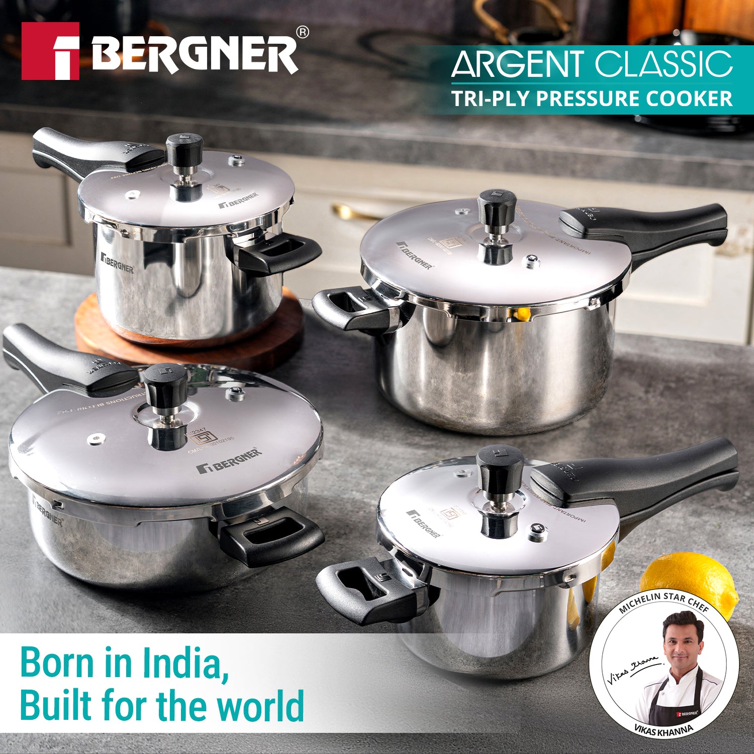 Argent Classic Pressure Cooker 10L Triply