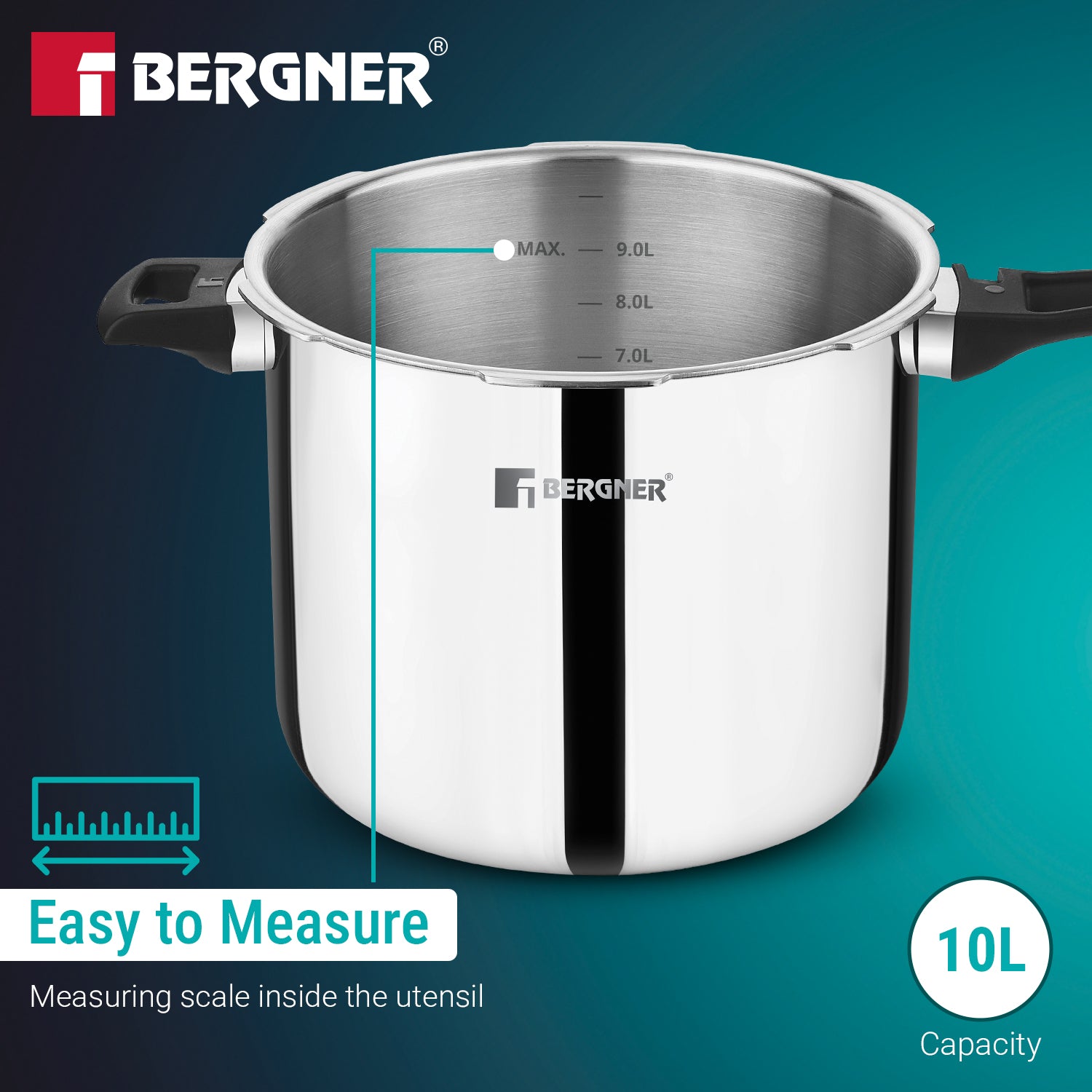 Argent Classic Pressure Cooker 10L Triply