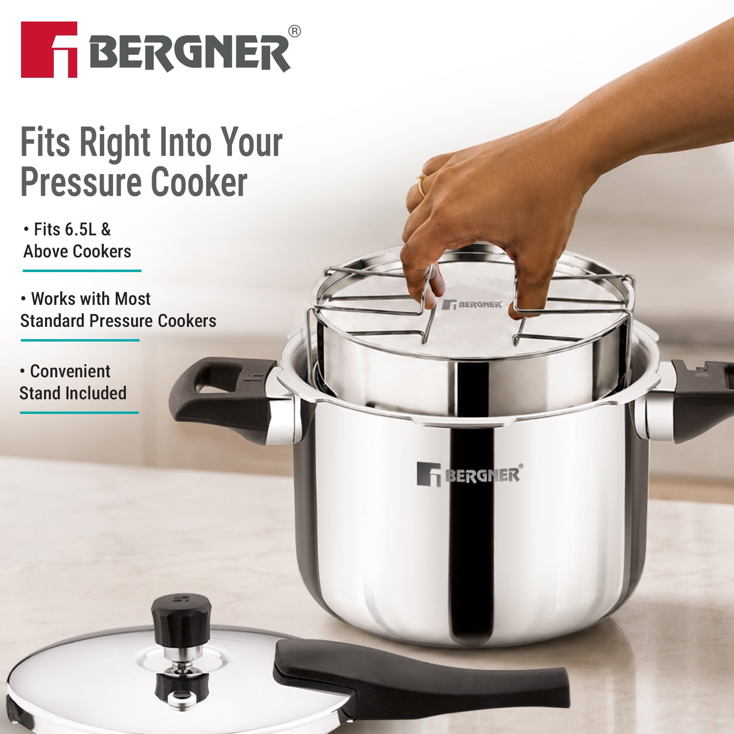 Argent Classic Stainless Steel 2 Tier Pressure Cooker Separator