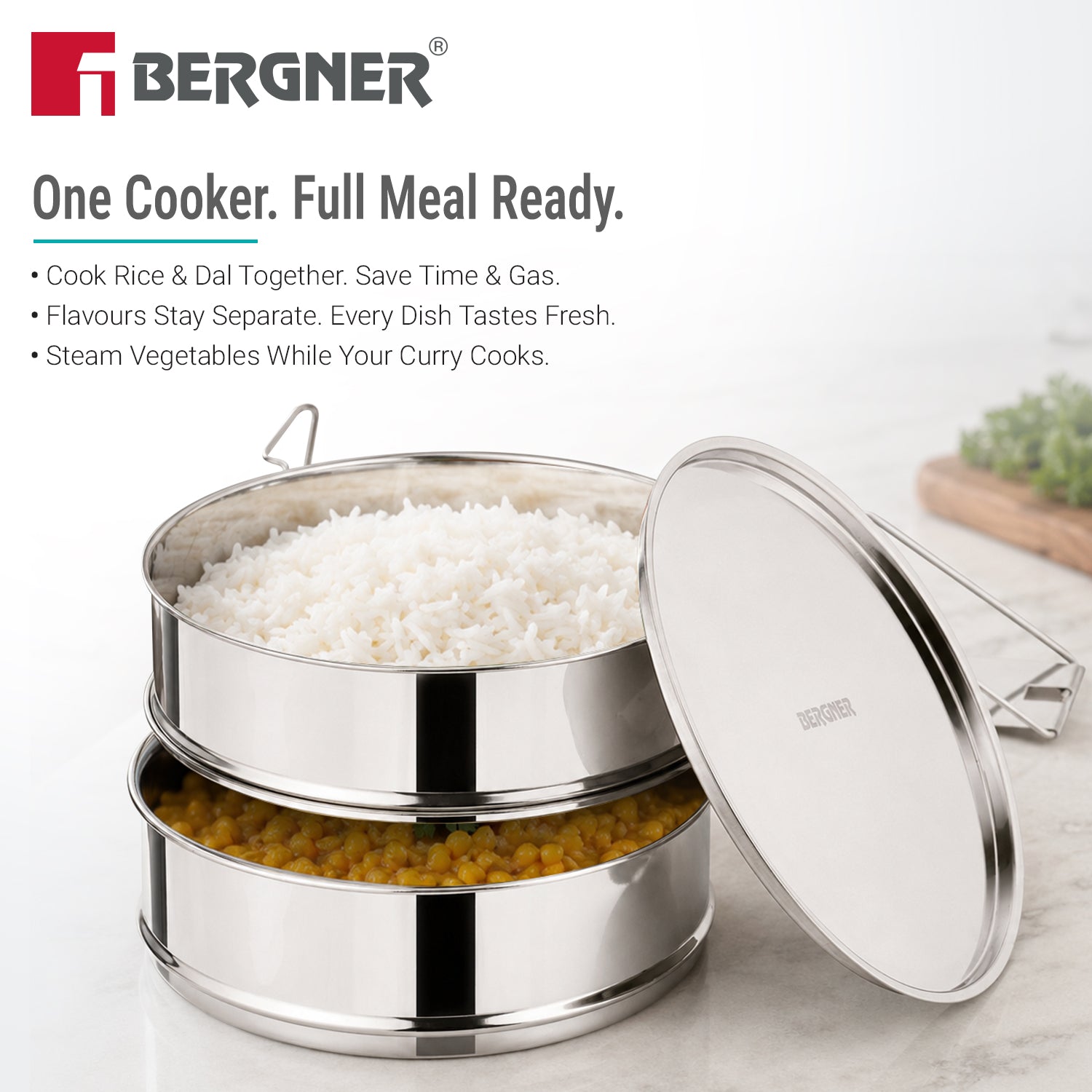 Argent Classic Stainless Steel 2 Tier Pressure Cooker Separator