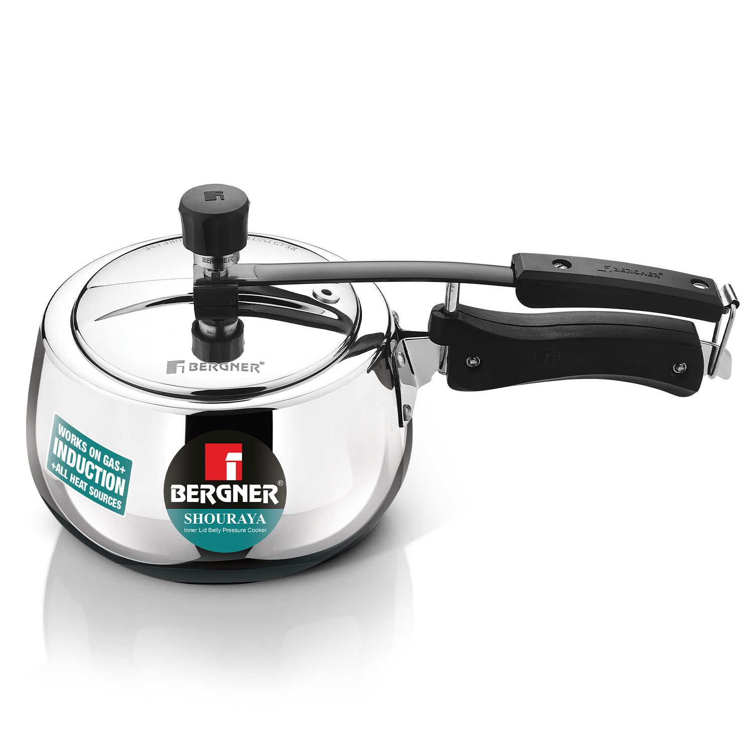 Shouraya TriPly Stainless Steel Inner Lid Belly Pressure Cooker 1.5 L