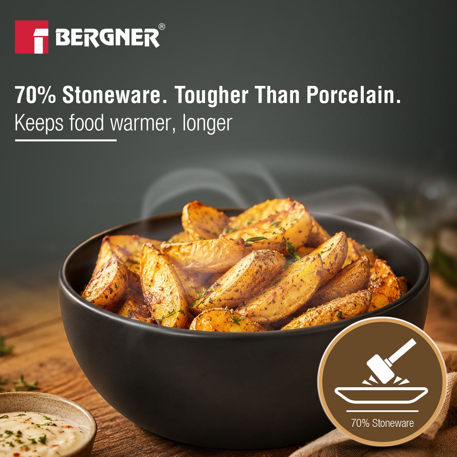 MasterPRO by Bergner Share Play Stoneware 19 Pcs Snackware Set - Matte Black