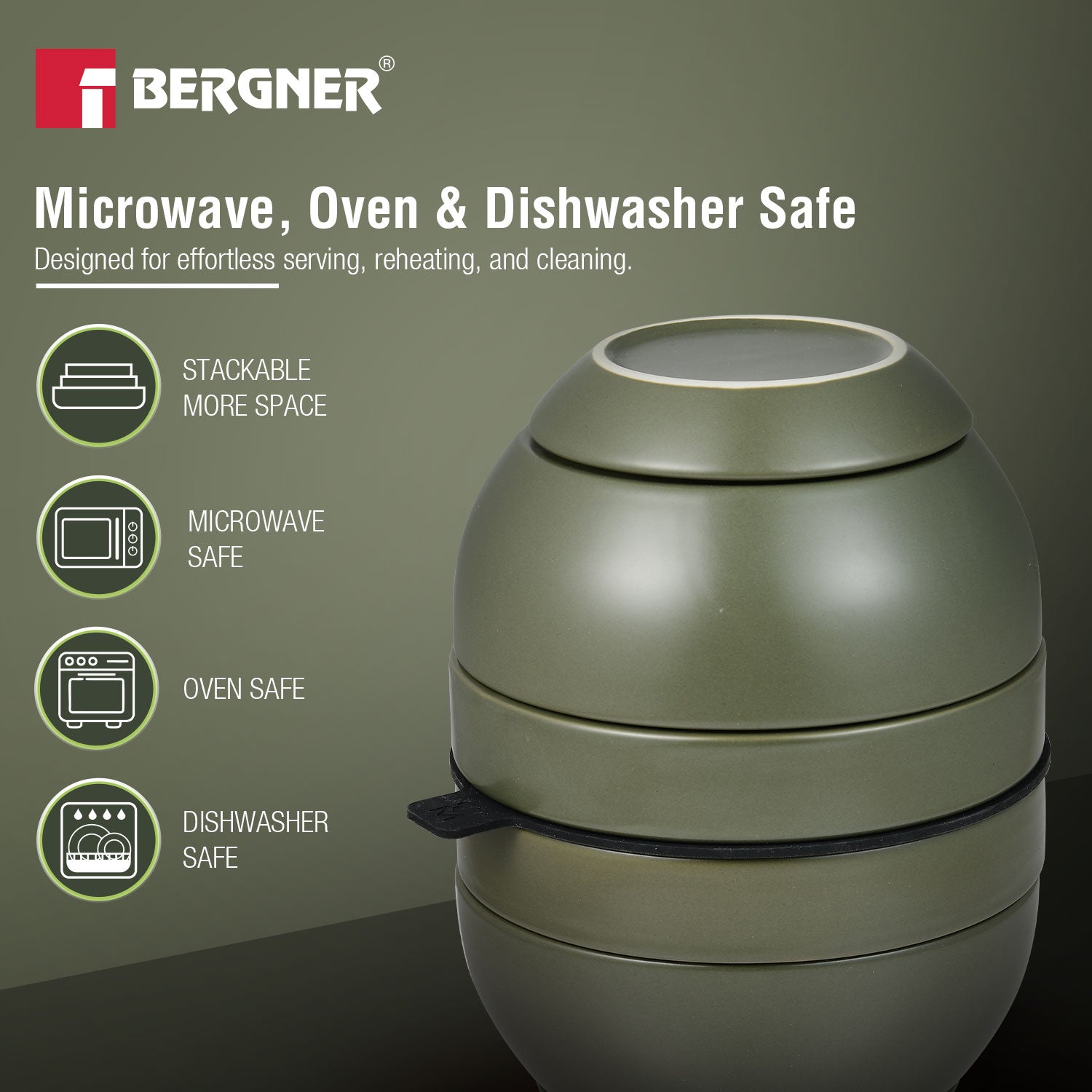 MasterPRO by Bergner Share Play Stoneware 19 Pcs Snackware Set - Sage Green