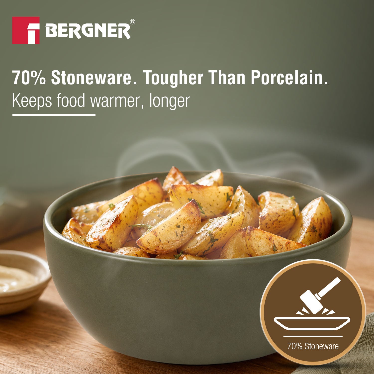 MasterPRO by Bergner Share Play Stoneware 19 Pcs Snackware Set - Sage Green