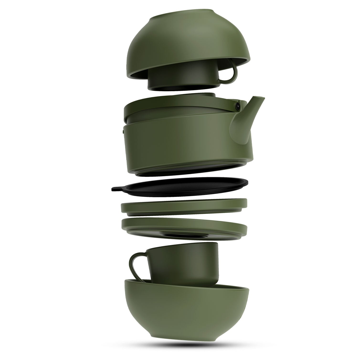 MasterPRO by Bergner Share Play Stoneware 8 Pcs Teaware Set - Sage Green