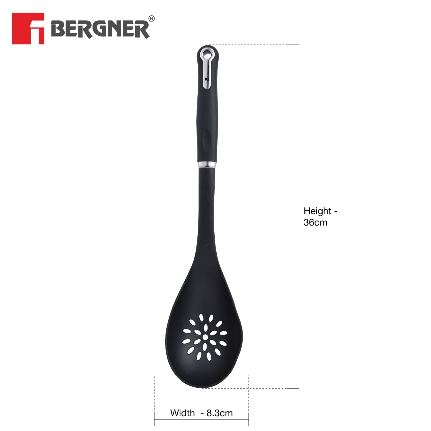 Master Pro Nylon Slotted Spoon (Black)