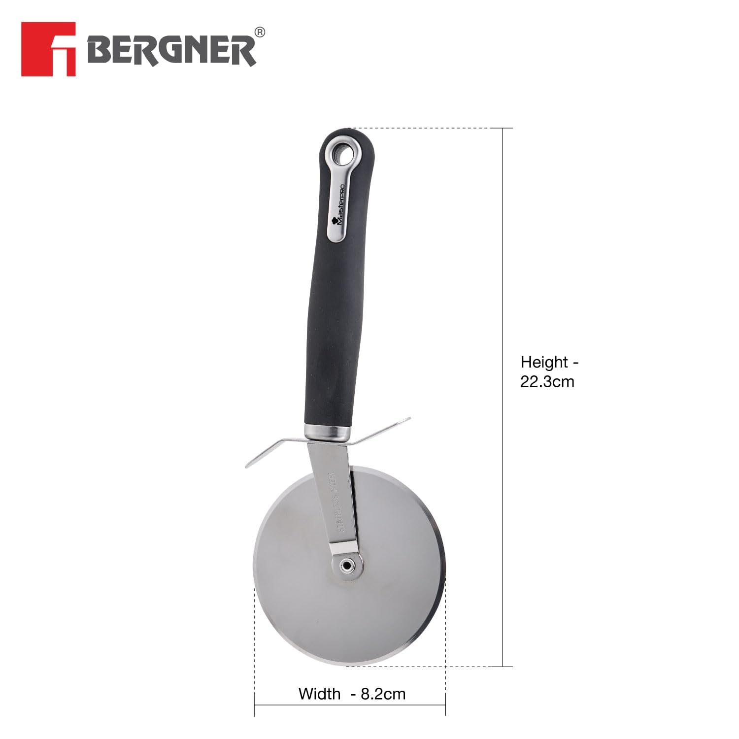 MasterPro Stainless Steel Pizza Cutter Cycle (Black)