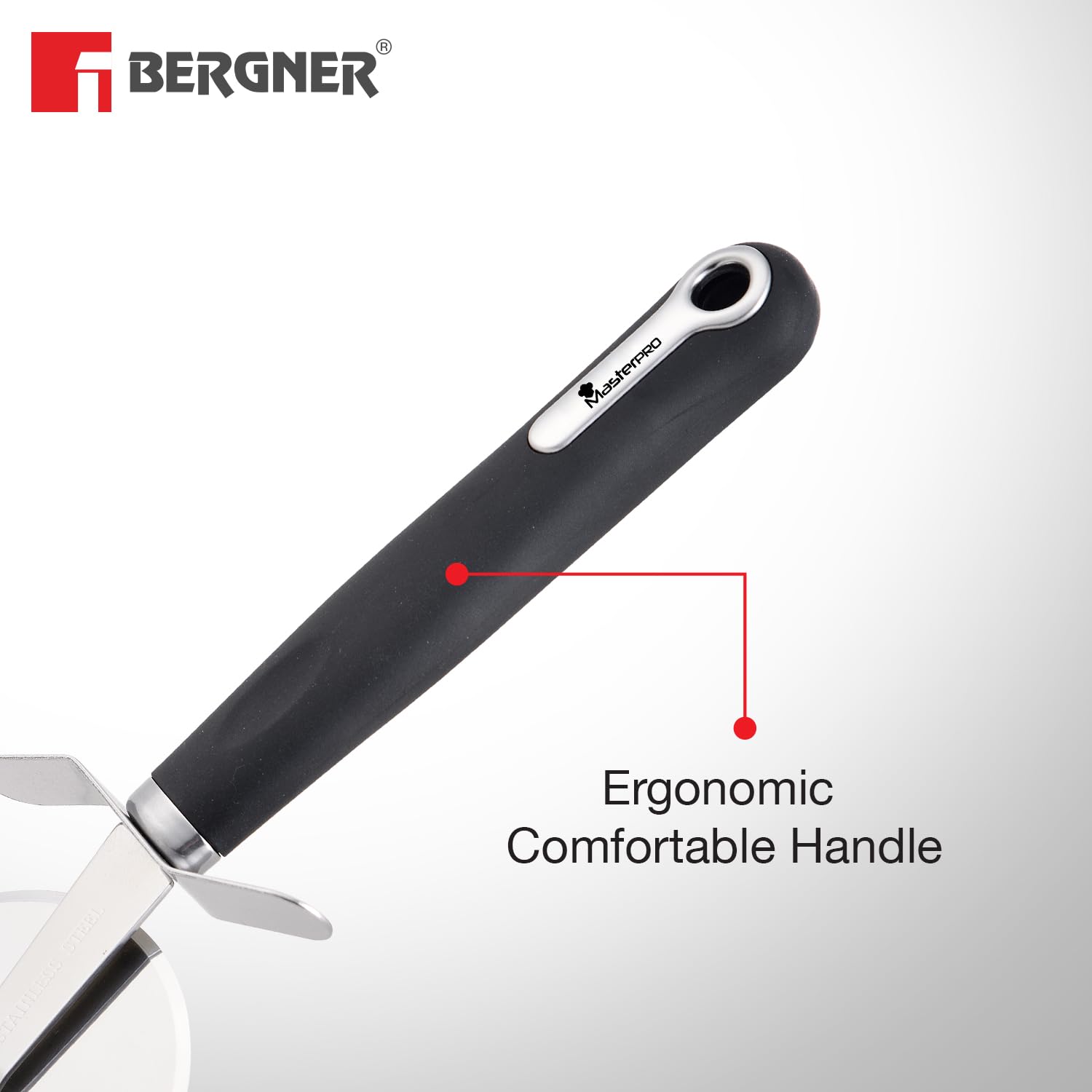 MasterPro Stainless Steel Pizza Cutter Cycle (Black)