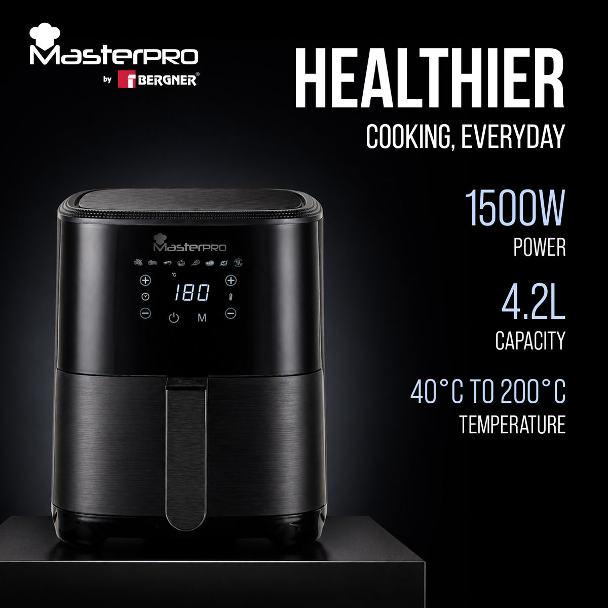MasterPRO by Bergner Digital Air Fryer 4.2L, 1500W