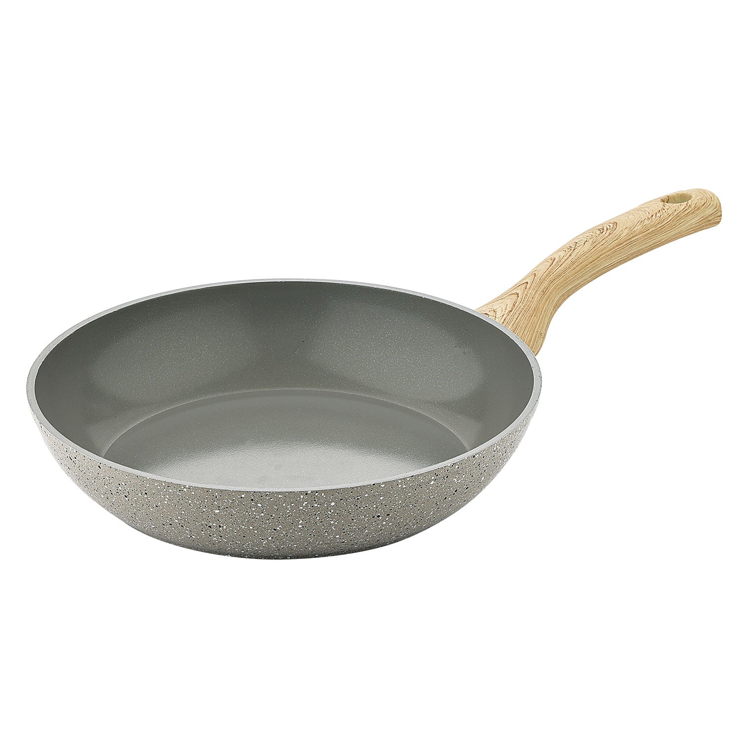 Bergner Naturally Ceramic Forged Aluminium 24cm Frypan, Grey Ceramic Coating Inside, Marble Dots Finish Outside, Even Heat Distribution - Induction Bottom