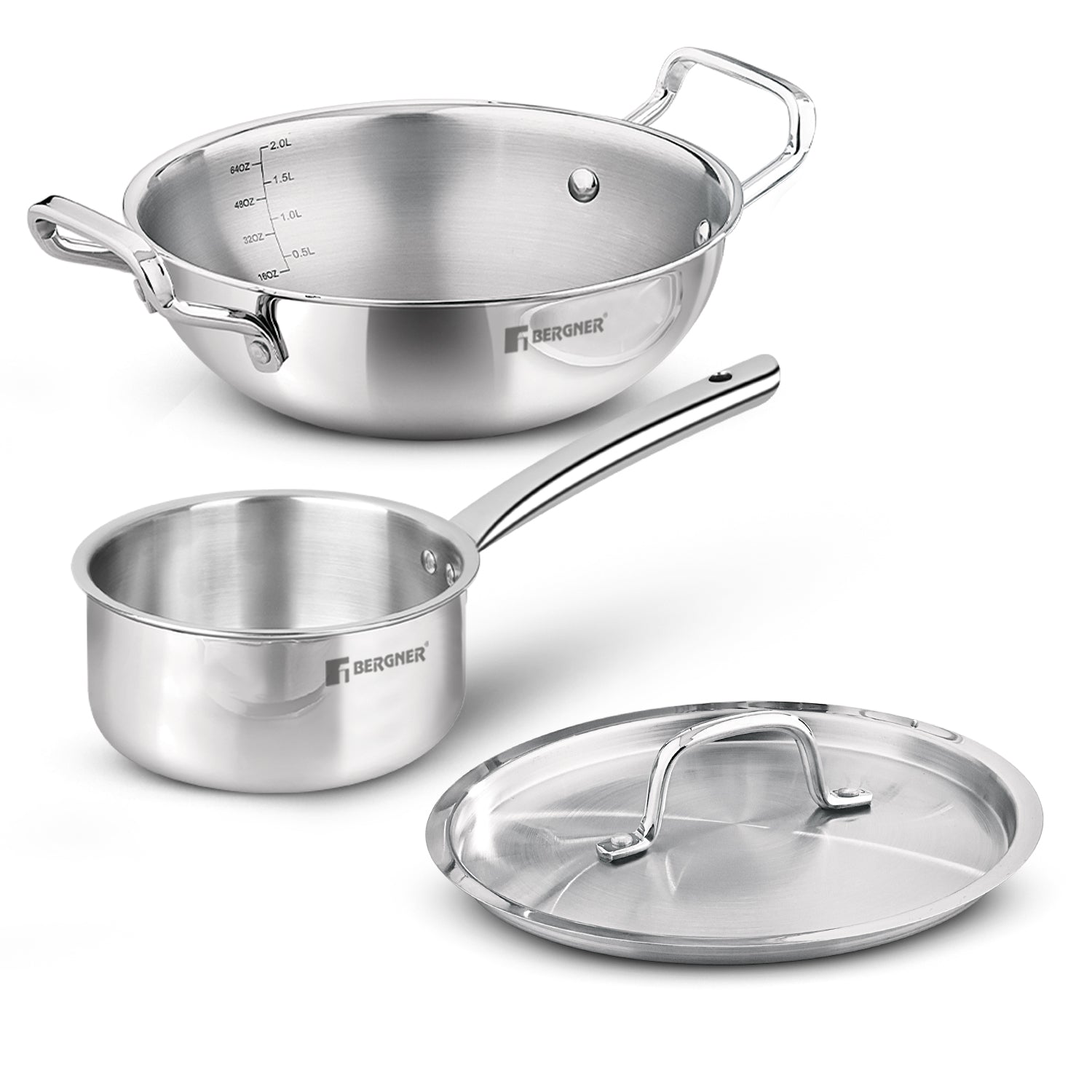 TriPro TriPly 3 Pcs Stainless Steel Cookware Set