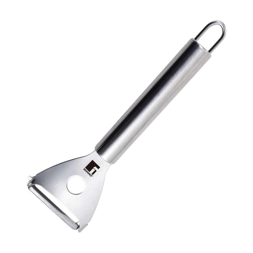 Bergner Argent Stainless Steel 18cm Y Shape Peeler with Hanging Hole, for Vegetables and Fruits