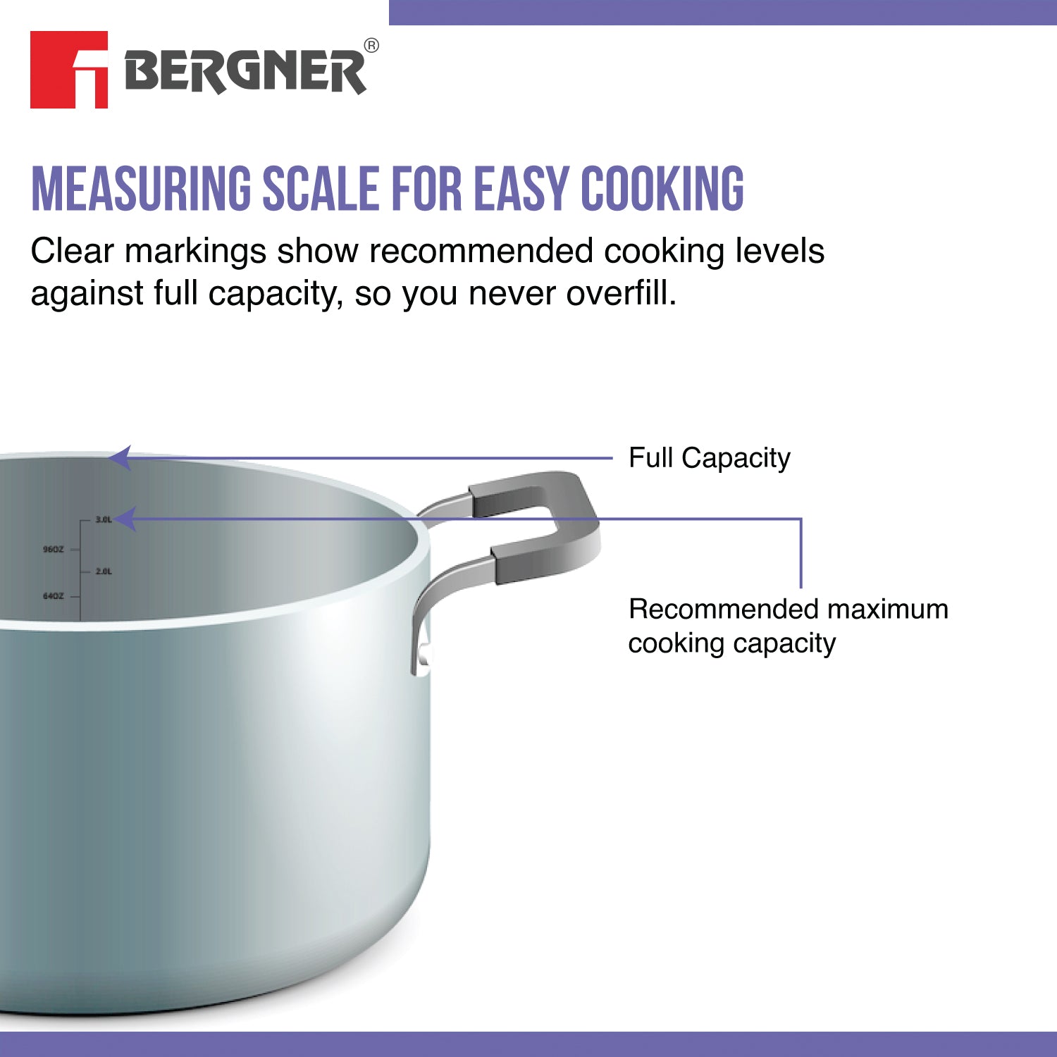 Bergner Argent Junior Chef 3 Pcs TriPly Stainless Steel Set - 18cm (1.5L) Kadai with Lid, 18cm Frypan - Full Induction