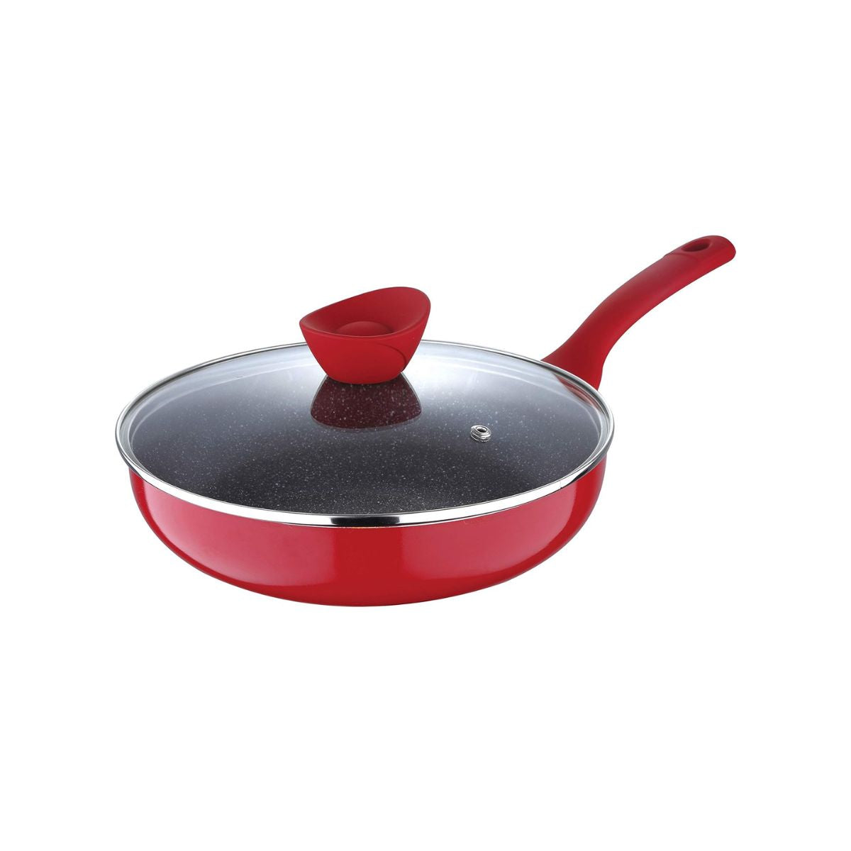 Bergner Bellini Plus 5-Layer Non-Stick  Deep Frypan with Glass Lid, Thickness 3.2mm - Induction Bottom